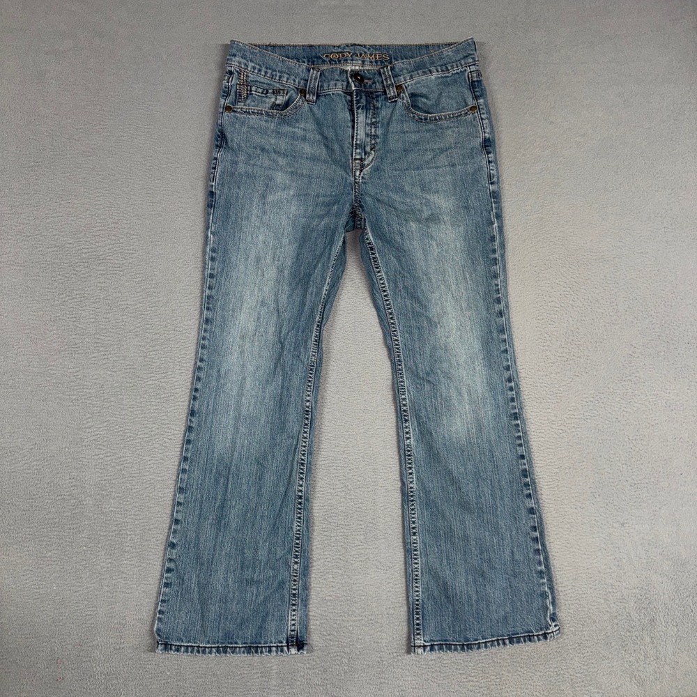 Cody James Jeans Mens 32x30 Blue Bootcut Stretch Western Distressed Denim